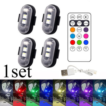 4PCS Wireless LED Strobe Lights with Remote