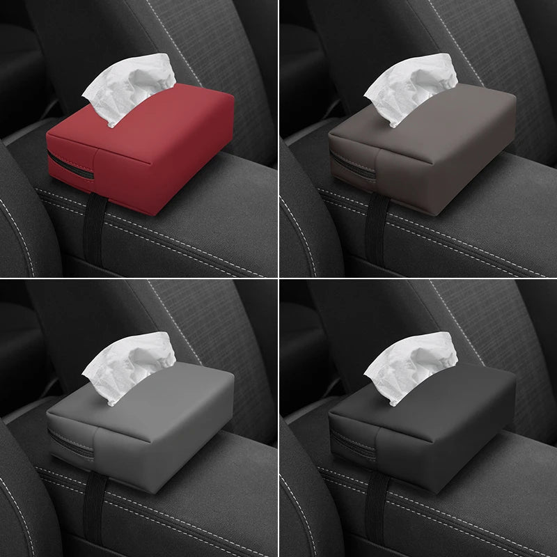 Car Tissue Storage Box Sunshade Armrest Organizer