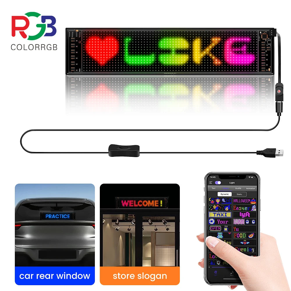 5V Flexible LED Sign – Programmable Bluetooth Display